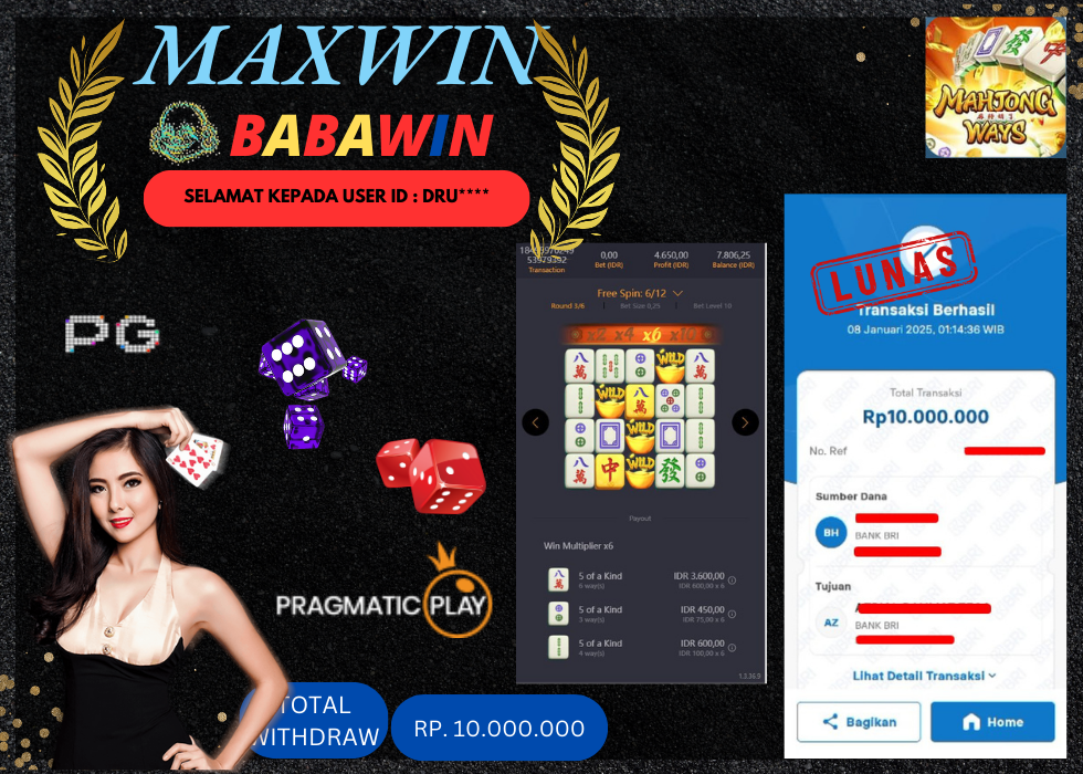 BABAWIN JACKPOT SLOT MAHJONG WAYS Rp. 10.000.000,- LUNAS